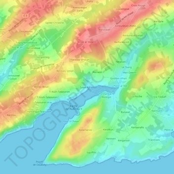 Carte topographique Saint-Adrien, altitude, relief