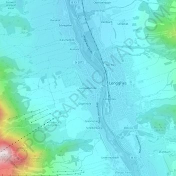 Carte topographique Luitpolderhöfe, altitude, relief