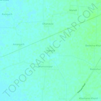 Carte topographique Manela, altitude, relief