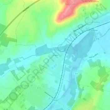Carte topographique Longève, altitude, relief
