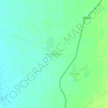 Carte topographique Himmatnagar, altitude, relief