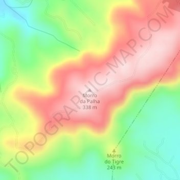 Carte topographique Morro da Palha, altitude, relief
