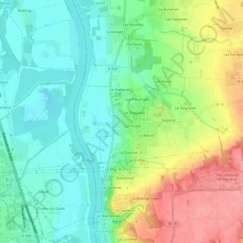 Carte topographique Rivelin, altitude, relief