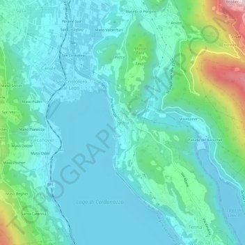 Carte topographique Ischia, altitude, relief