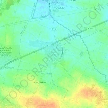 Carte topographique Loiré, altitude, relief