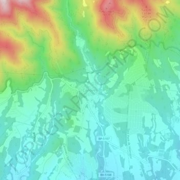 Carte topographique Cànoves, altitude, relief