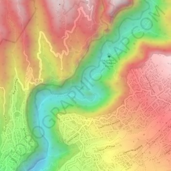 Carte topographique Ilet Canelle, altitude, relief