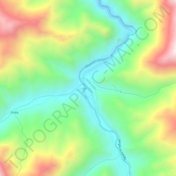 Carte topographique Wanla, altitude, relief