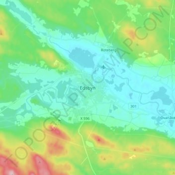 Carte topographique Edsbyn, altitude, relief