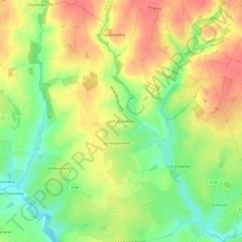 Carte topographique Le Puits Pellerin, altitude, relief
