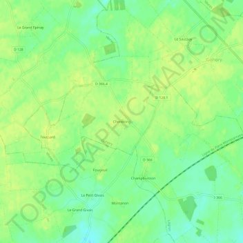 Carte topographique Chenelong, altitude, relief