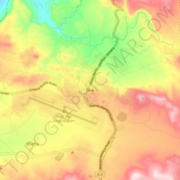 Carte topographique Quiha, altitude, relief