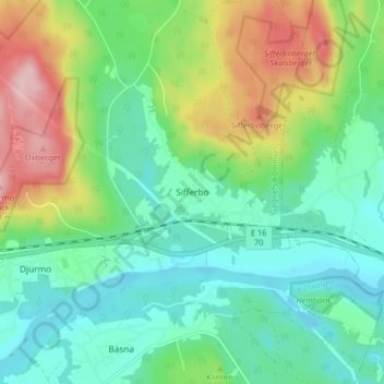 Carte topographique Sifferbo, altitude, relief