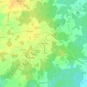 Carte topographique Le Carroir Taurin, altitude, relief
