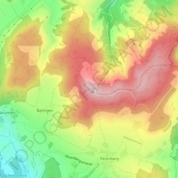 Carte topographique Bantiger, altitude, relief