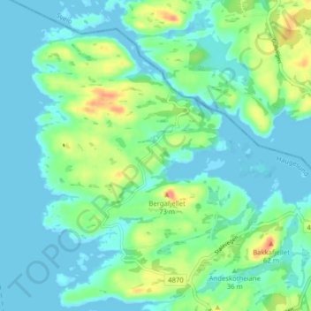 Carte topographique Hagland, altitude, relief