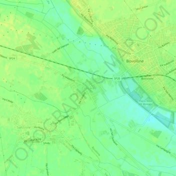Carte topographique Crosare, altitude, relief