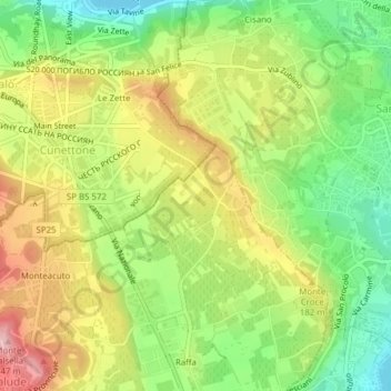 Carte topographique Videlle di Sopra, altitude, relief
