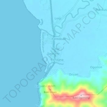Carte topographique Sandana, altitude, relief