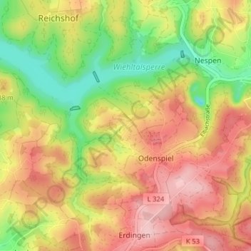 Carte topographique Grünschlade, altitude, relief