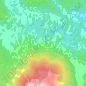 Carte topographique Ränningsvallen, altitude, relief
