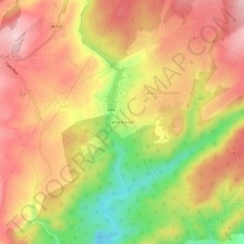 Carte topographique Cerro Alarcón, altitude, relief