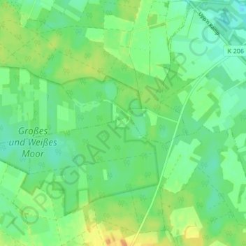 Carte topographique Am Großen Bullensee, altitude, relief
