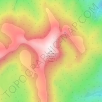 Carte topographique Mount Anglem / Hananui, altitude, relief