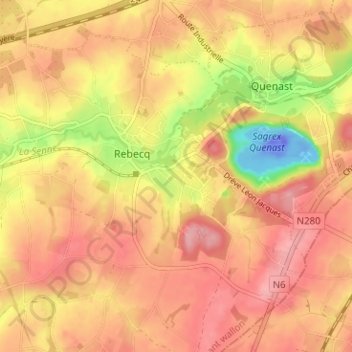 Carte topographique Puhain, altitude, relief