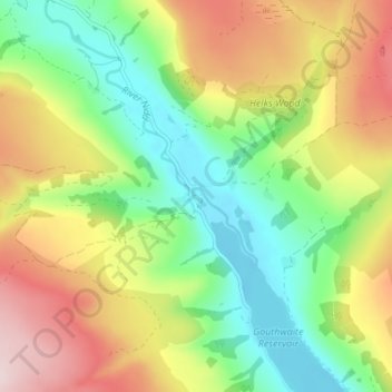 Carte topographique Ramsgill, altitude, relief