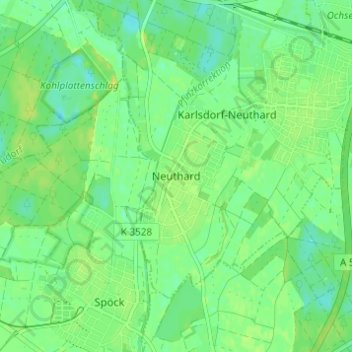 Carte topographique Neuthard, altitude, relief