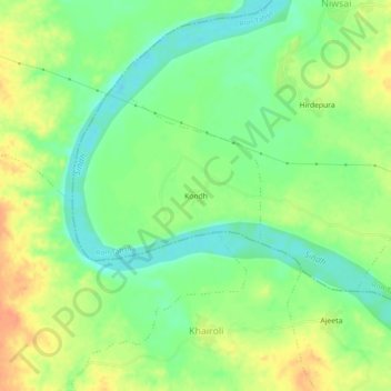 Carte topographique Kondh, altitude, relief
