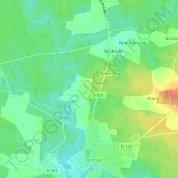 Carte topographique Libon, altitude, relief