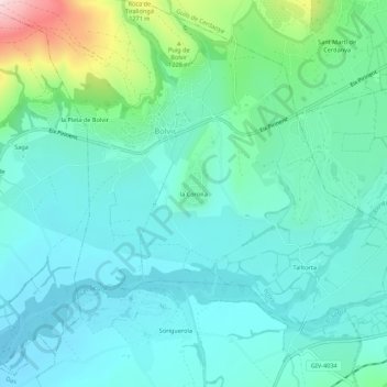 Carte topographique la Corona, altitude, relief