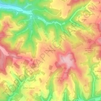Carte topographique Maison Neuve, altitude, relief