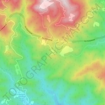 Carte topographique Joanet, altitude, relief