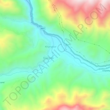 Carte topographique Katyok, altitude, relief
