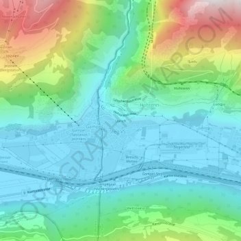 Carte topographique Üärich, altitude, relief