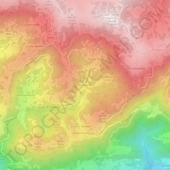 Carte topographique Fontanelle, altitude, relief