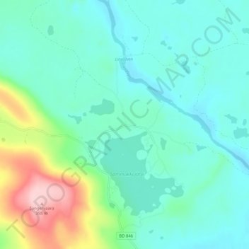 Carte topographique Sammakko, altitude, relief