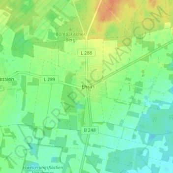 Carte topographique Ehra, altitude, relief
