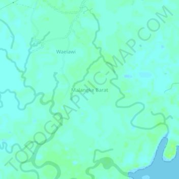 Carte topographique Malangke Barat, altitude, relief