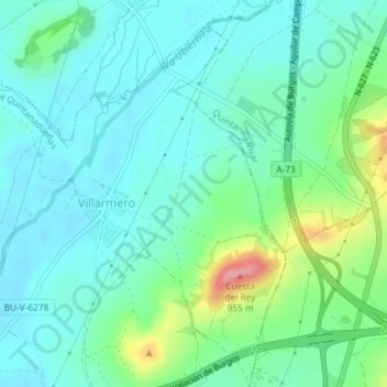 Carte topographique Los Paramillos, altitude, relief