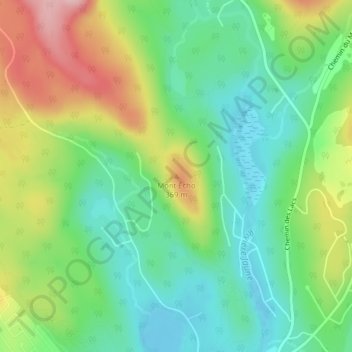 Carte topographique Mont Écho, altitude, relief