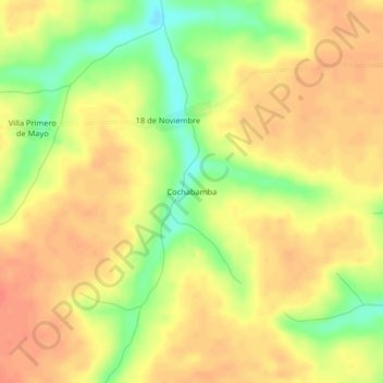 Carte topographique Cochabamba, altitude, relief