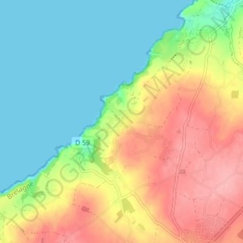 Carte topographique La Cotentin, altitude, relief