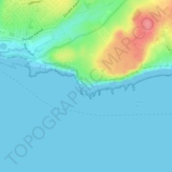 Carte topographique Orcombe Point, altitude, relief