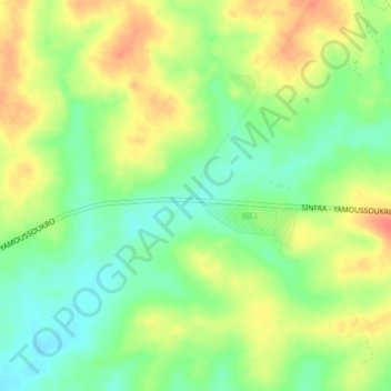 Carte topographique Zambakro, altitude, relief