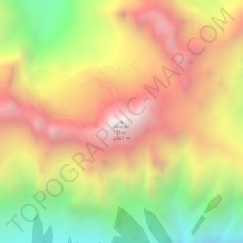 Carte topographique Mount Thor, altitude, relief