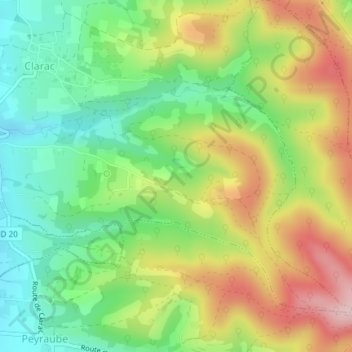 Carte topographique Latrène, altitude, relief